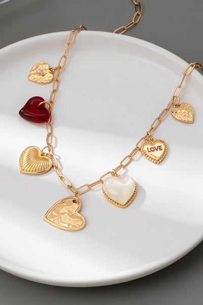 CHARM NECKLACE-HEARTS LOVE CHARMS | 80N92653