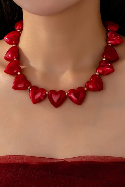 LARGE HEART SHAPE BEADED NECKLACE | 80N92654