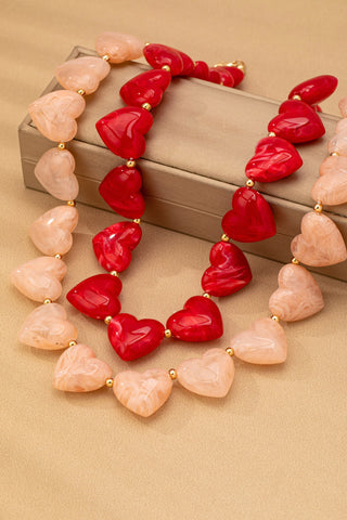 LARGE HEART SHAPE BEADED NECKLACE | 80N92654