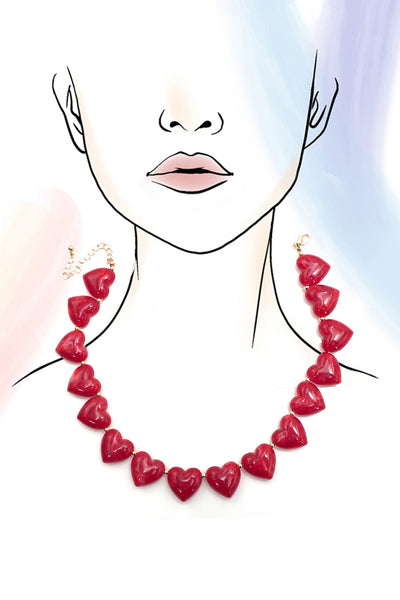 LARGE HEART SHAPE BEADED NECKLACE | 80N92654