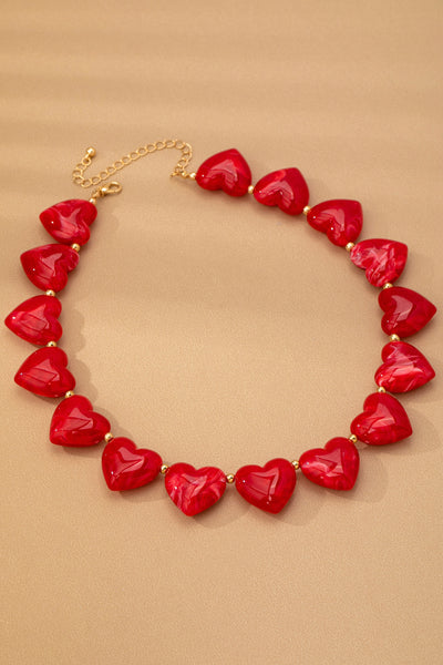 LARGE HEART SHAPE BEADED NECKLACE | 80N92654
