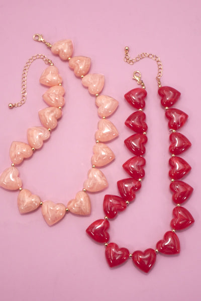 LARGE HEART SHAPE BEADED NECKLACE | 80N92654