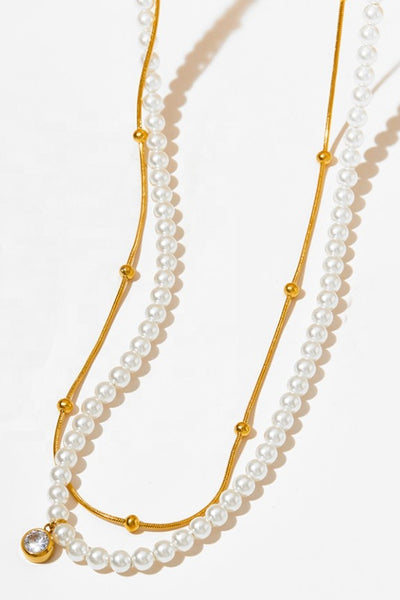 18K STAINLESS STEEL TARNISH FREE LAYERED NECKLACE | 40NK9648