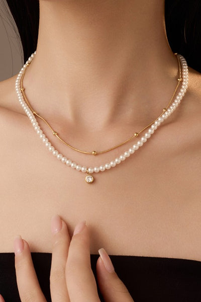 18K STAINLESS STEEL TARNISH FREE LAYERED NECKLACE | 40NK9648