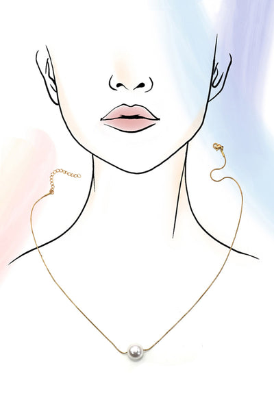 18K STAINLESS STEEL TARNISH FREE PEARL NECKLACE | 40NK9649