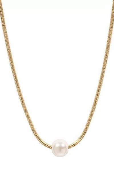 18K STAINLESS STEEL TARNISH FREE PEARL NECKLACE | 40NK9649