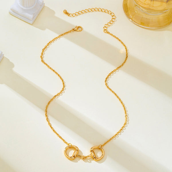 Horsebit Centerpiece Cable Chain Necklace | 80N95008