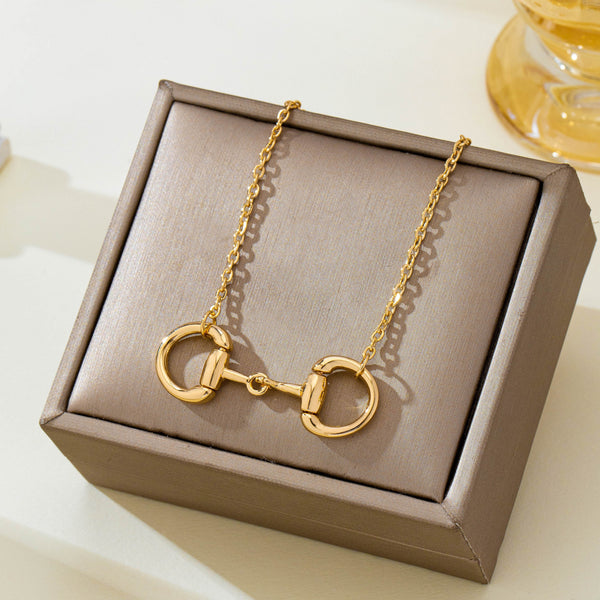 Horsebit Centerpiece Cable Chain Necklace | 80N95008