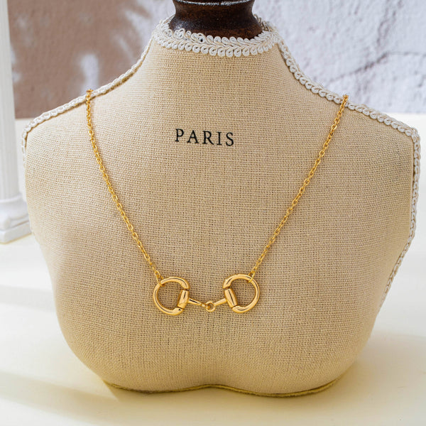 Horsebit Centerpiece Cable Chain Necklace | 80N95008
