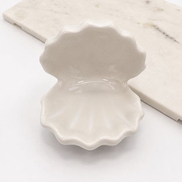 Ceramic Clamshell Decorative Trinket Dish | 40CP100