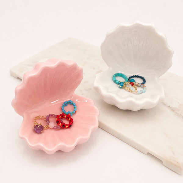 Ceramic Clamshell Decorative Trinket Dish | 40CP100