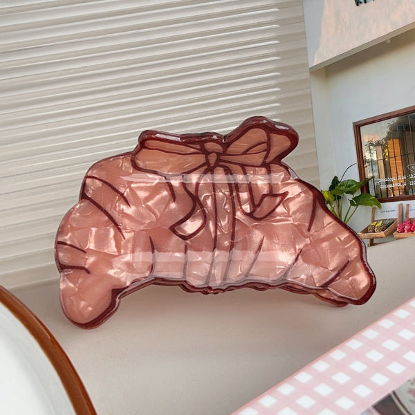 COFFEE CUP CROISSANT HAIR CLAW CLIPS | 40H1034