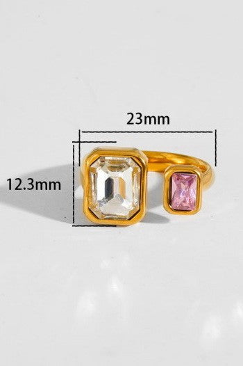 18K STAINLESS STEEL TARNISH FREE  RHINESTONE RINGS | 40R137