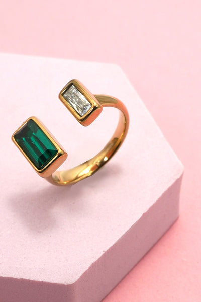 18K STAINLESS STEEL TARNISH FREE  RHINESTONE RINGS | 40R137