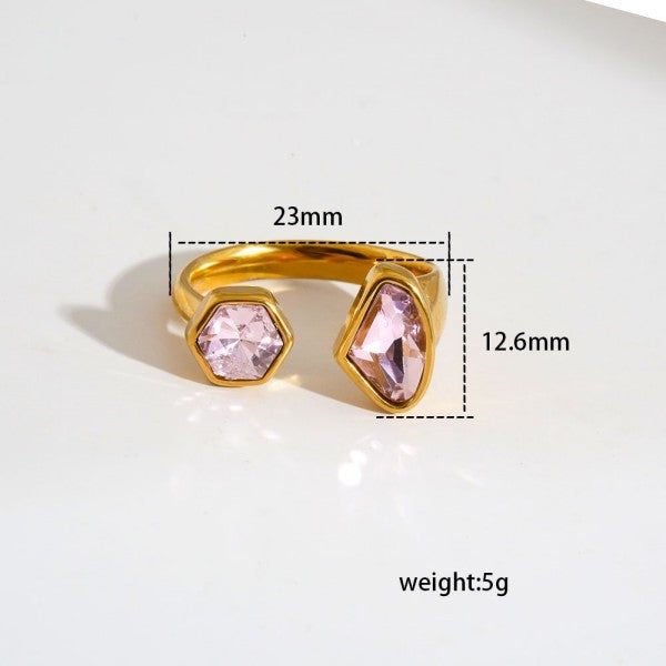 18K STAINLESS STEEL TARNISH FREE  RHINESTONE RINGS | 40R137