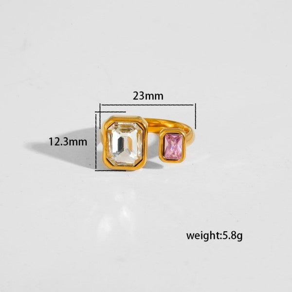 18K STAINLESS STEEL TARNISH FREE  RHINESTONE RINGS | 40R137