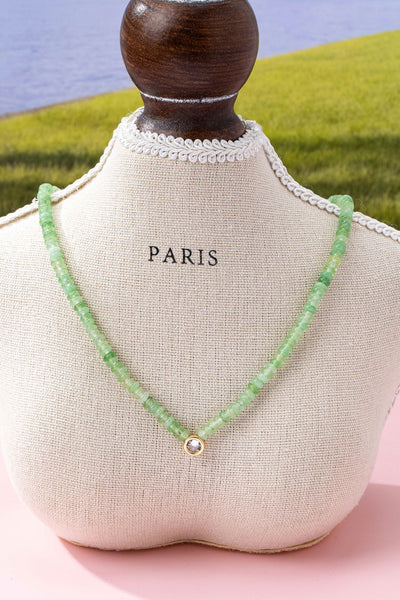 NATURAL SEMI PRECIOUS STONE BEADED CHARM NECKLACE | 80N92658