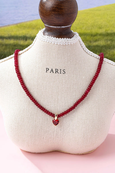 NATURAL SEMI PRECIOUS STONE BEADED CHARM NECKLACE | 80N92658