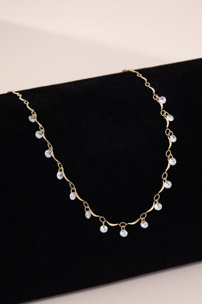 CRYSTAL BEADED STATION NECKLACE | 80N92673