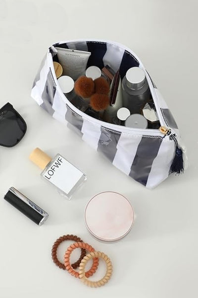 TRAVEL STRIPE COSMETIC MAKEUP POUCH BAG | 40P594