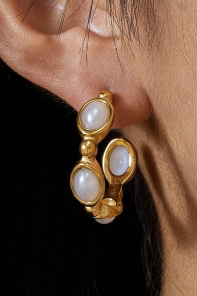 18K STAINLESS STEEL WATERPROOF TARNISH FREE HOOPS | 40E462