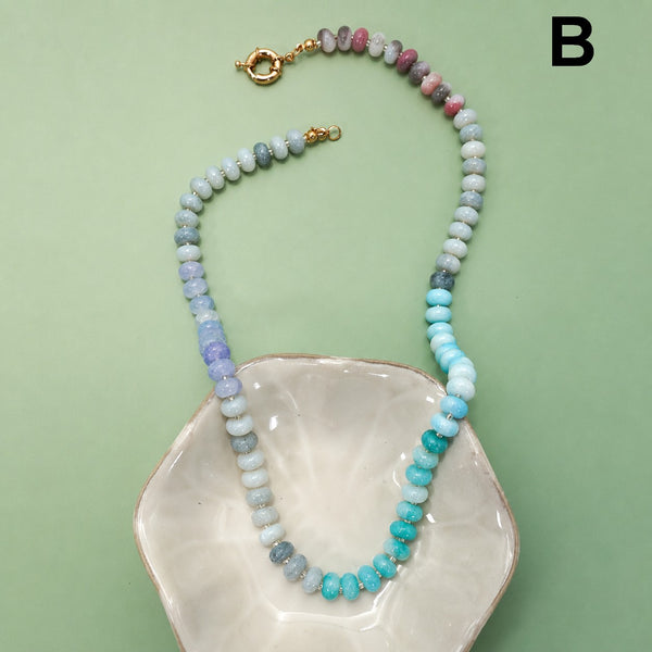 Natural Stone Semi-Precious Glass Mixed Necklace | 40NK9659