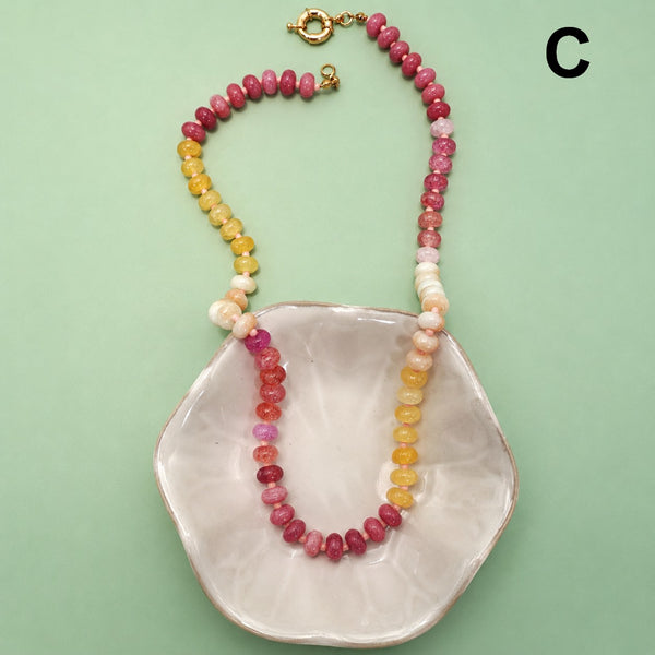 Natural Stone Semi-Precious Glass Mixed Necklace | 40NK9659