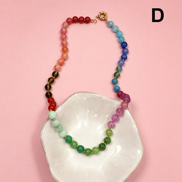 Natural Stone Semi-Precious Glass Mixed Necklace | 40NK9659