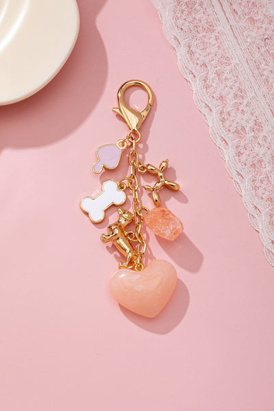 BAG CHARM-HEART DOG BONE BAG CHARM KEY CHAIN | 80K095