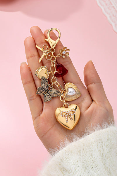 BAG CHARM-HEART BOW BUTTERFLY CHARM KEY CHAIN | 80K093