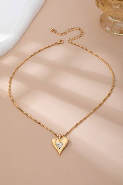 Gold-Tone Heart Pendant Necklace | 80N92699