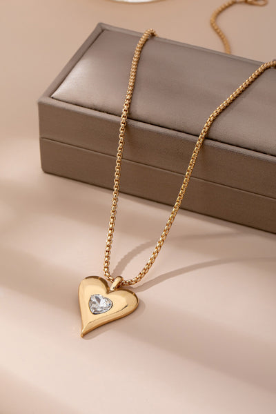 Gold-Tone Heart Pendant Necklace | 80N92699