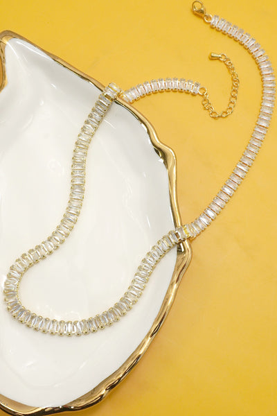 BAGUETTE STONE TENNIS NECKLACE | 40NK9660