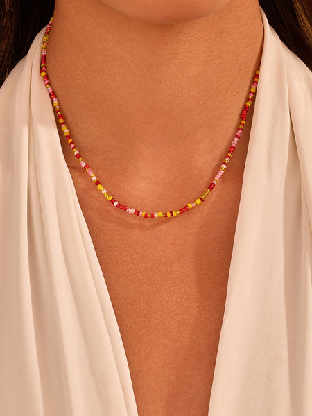 18K STAINLESS STEEL TARNISH FREE BEADED NECKLACE | 40NK9663