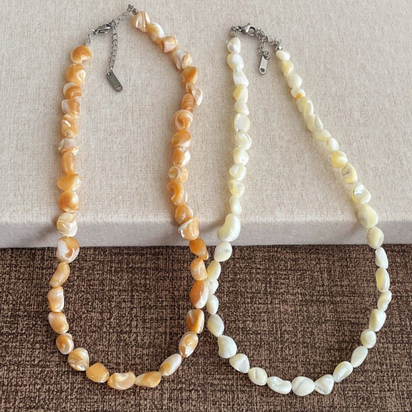 Iridescent Mother-of-Pearl Shell Nugget Necklaces | 40NK9664