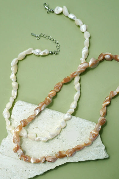 Iridescent Mother-of-Pearl Shell Nugget Necklaces | 40NK9664