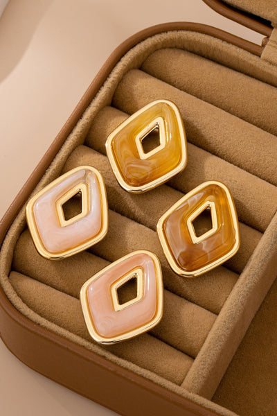 Enamel Geometric Stud Earrings Set | 80E61641