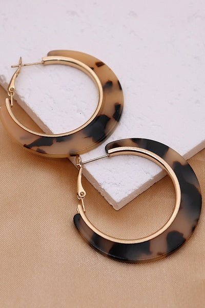 Tortoise Shell Hoop Earrings Set | 40E465