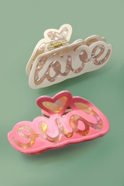 VALENTINE'S Love Script Hair Claw Clips | 40H1038