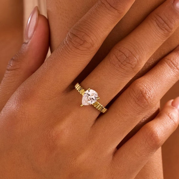 Baguette rhinestone cocktail eternity band Ring | 40R143