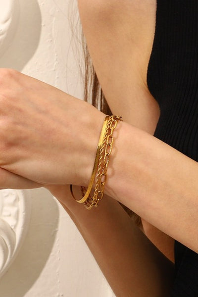 18K STAINLESS STEEL TARNISH FREE LAYERED BRACELET | 40B5225