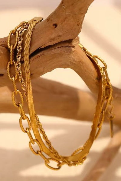 18K STAINLESS STEEL TARNISH FREE LAYERED BRACELET | 40B5225