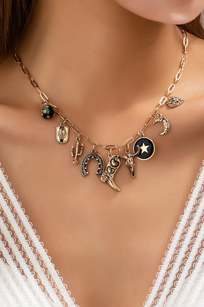 Western Charm Necklace - Boot cross heart | 80N92762