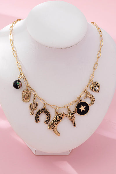 Western Charm Necklace - Boot cross heart | 80N92762