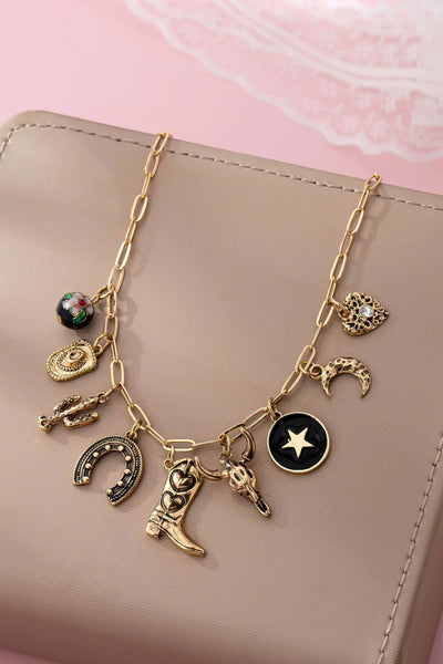 Western Charm Necklace - Boot cross heart | 80N92762