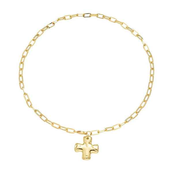NOTABLE HAMMERED CROSS FRONT TOGGLE NECKLACE | 40NK9666