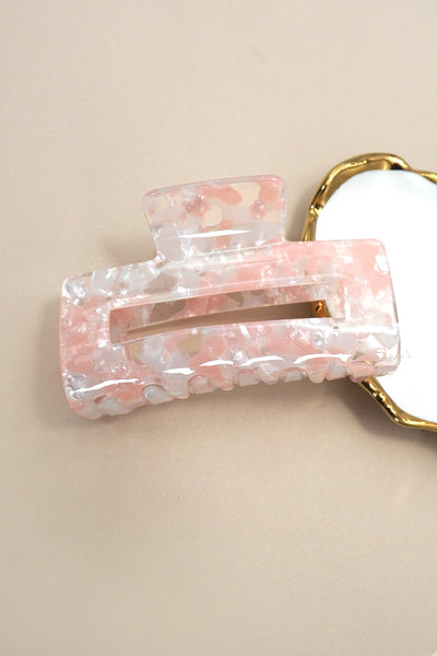 Marbled Acetate Rectangle Hair Claw Clips | 40H1041