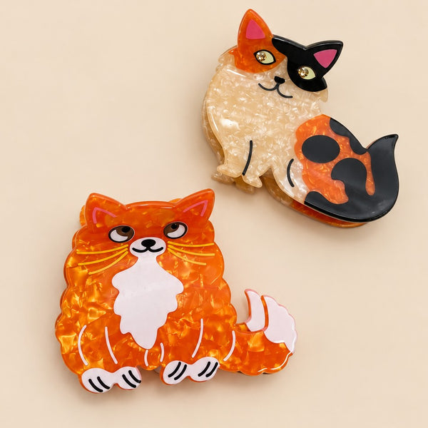 Whimsical Cat Shaped Hair Claw Clips | 40H1227