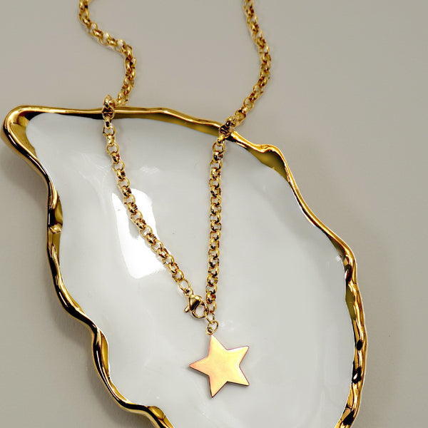 18K STAINLESS STEEL TARNISH FREE STAR NECKLACE | 40NK9667