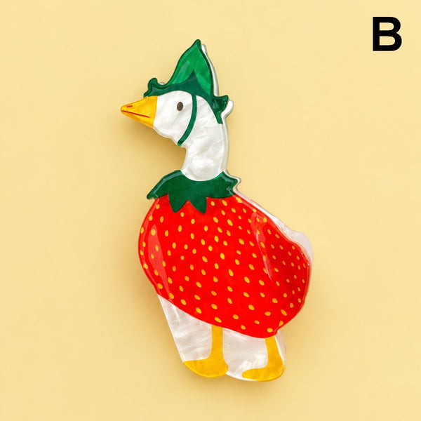 Whimsical Dressed Goose Hair Claw Clips | 40H1251